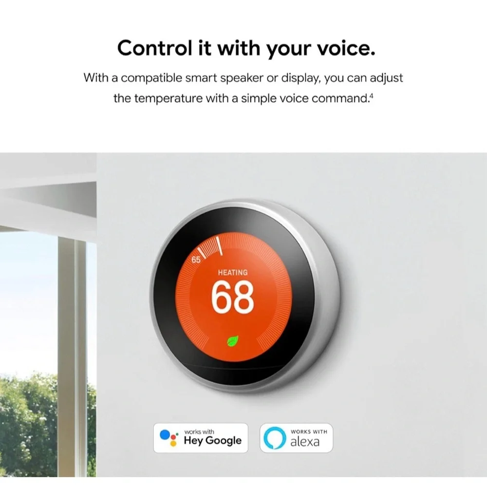 Google Nest Learning Thermostat - Programmable Smart Thermostat 3rd Gen Black